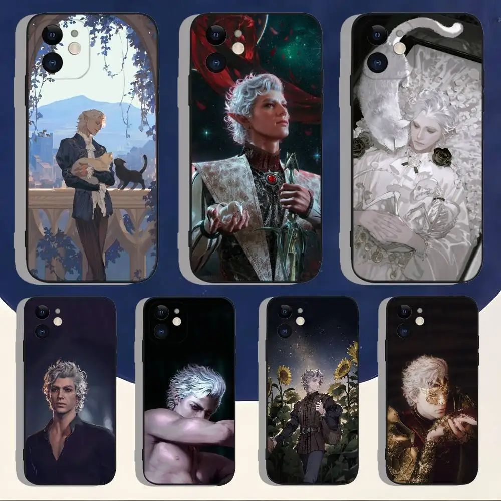 

B-Baldurs Astarion Gate 3 BG3 Phone Case For iPhone 16,15,14,13,12,11,Pro,Max,Plus,X,XS,XR,SE,8,7,Mini,Soft Silicone Black Case