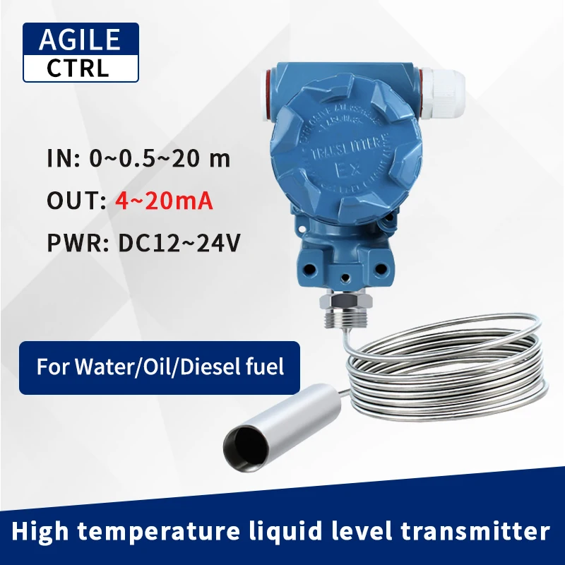 

4-20mA Diesel Fuel Oil Petrol Tank Level Sensor Diffusion Silicon SS304 150c High Temperature Liquid Water Level Transmitter