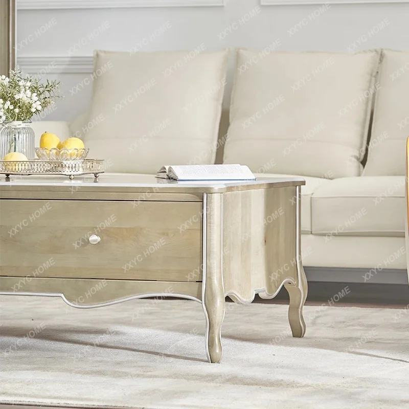 XXLight luxury coffee table all solid wood modern  small apartment rectangular simple living room storage