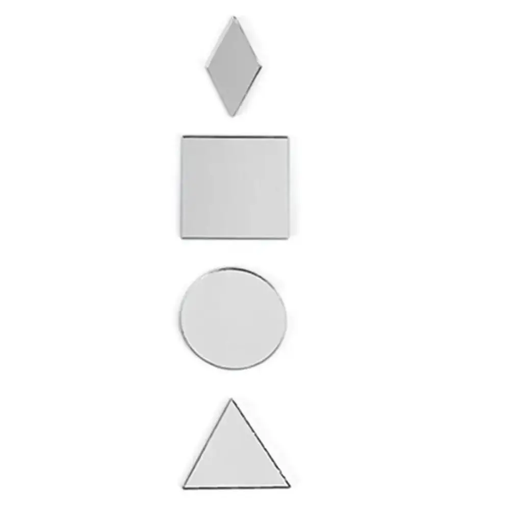 200PCS Multi Shape DIY Craft Mirror Stickers Acrylic Round Square Triangle Mirror Tiles Decals 2.5cm DIY Accessories
