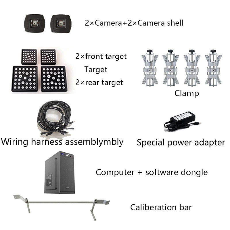 

3D wheel alignment parts wheel alignment camera assembly computer software dongle target clamp Calibration bar