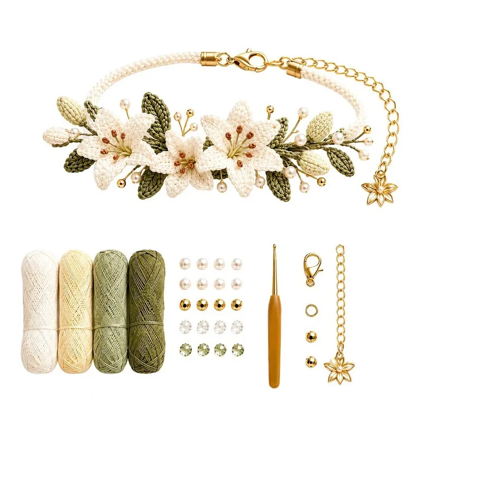 Handmade Botanical Bracelet Kit DIY Nature-Inspired Forest Floral Jewelry Making Set Beginner Friendly Relaxing