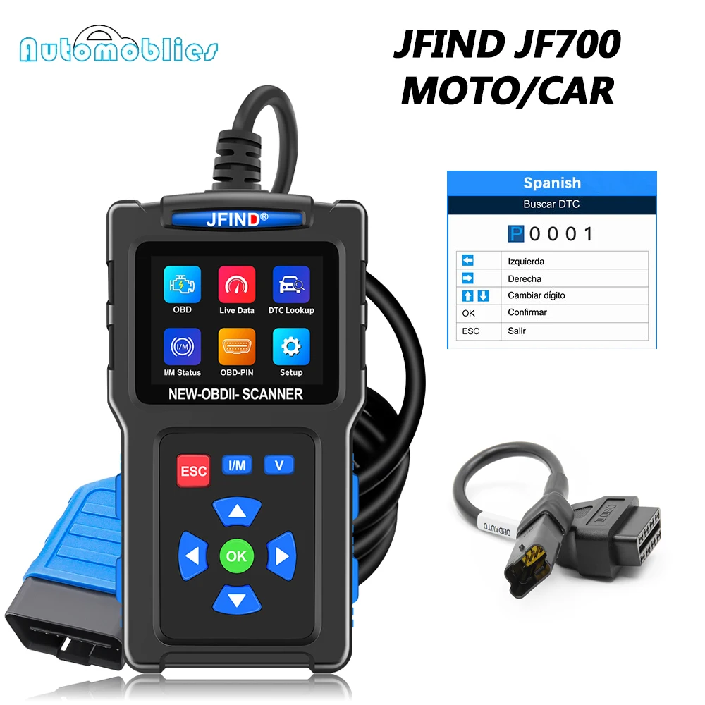 

Диагностический сканер JFIND JF700 OBD2 для мотоциклов Ducati (4-контактный OBD) и автомобилей, считыватель кодов неисправностей двигателя