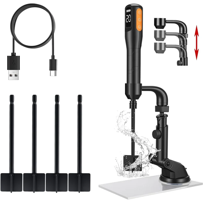 

BMBY-Resin Mixer Epoxy With 4 Paddles, Adjustable Stand-3 Speeds Smart Timer Minimize Bubbles For DIY Tools