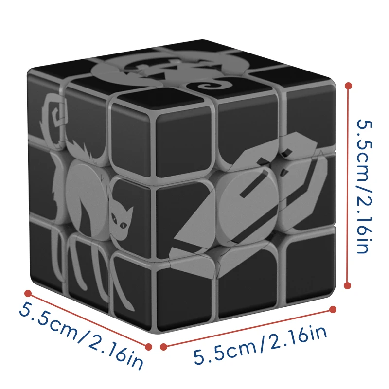 Halloween UV Glow in the Dark Cube - 3x3x3 Speed Puzzle Cute with Neon Glow Under Blacklight，Birthday Gift