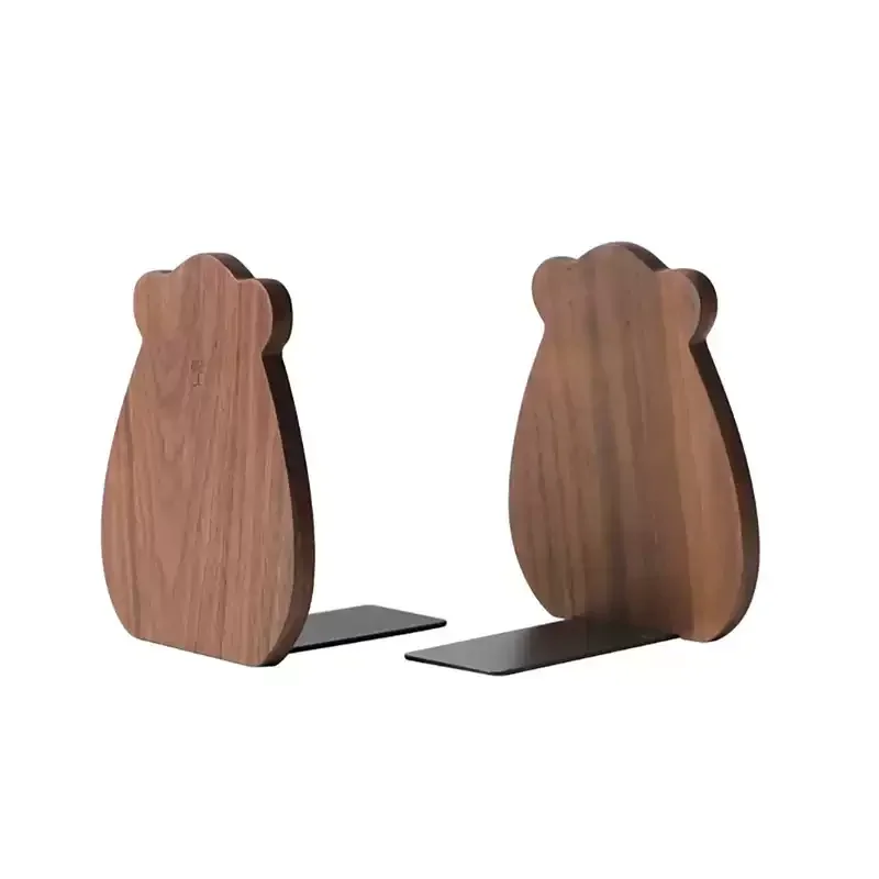 

Bear desktop solid wood book stand ornament book baffle desktop l-type book clip vertical shelf storage artifact