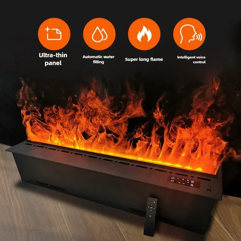 2026-hot sell European Decorative Embedded Electronic Fireplace, Simulated Flame Humidifier, Language Control 700Mm 3d Atomizing