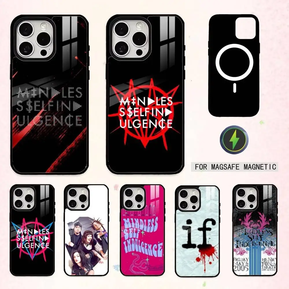 

M-Mindless S-Self Indulgence Phone Case For iPhone17,16,15,14,13,12,11 Plus,Pro Max Magnetic For Magsafe Wireless Charging