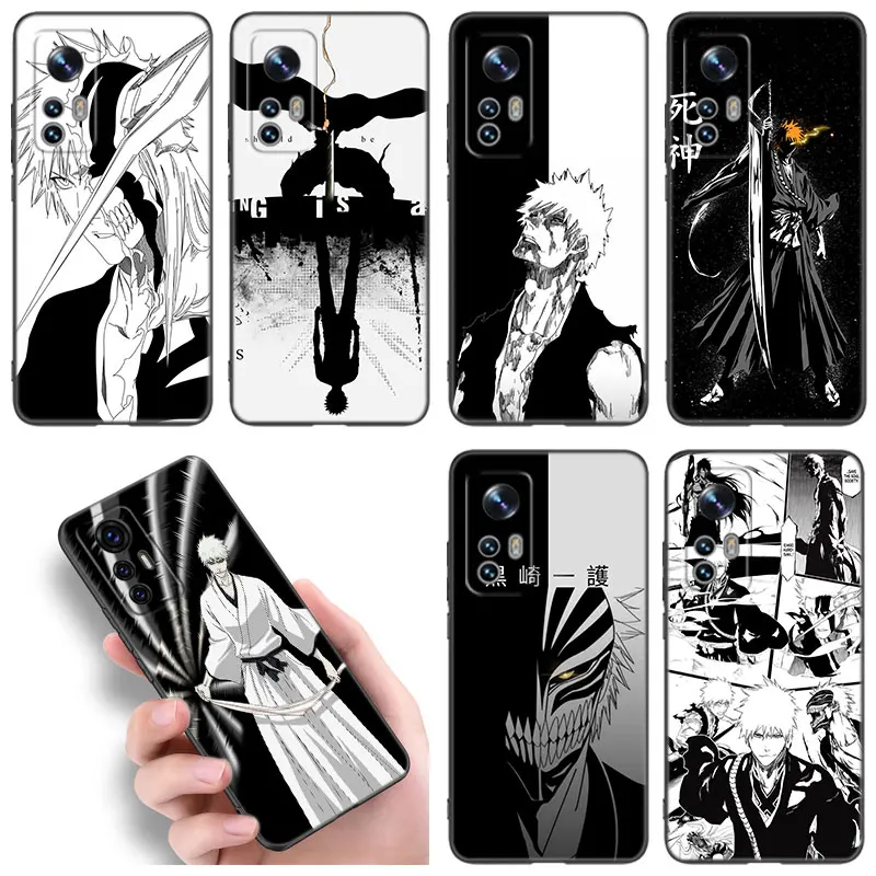 Black White Anime Bleach Phone Case For Xiaomi Mi 10T 11 12 Lite 11i 11T 12X 12S POCO F4 X3 X4 GT NFC F3 M3 M4 Pro 5G Soft Cover