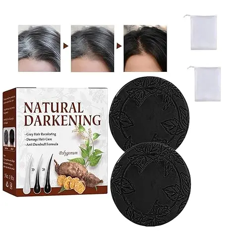 

Black Thick Hair Fallopia Multiflora Shampoo Bar,Polygonum Soap with Foaming Net,He Shou Wu Extract Shampoo