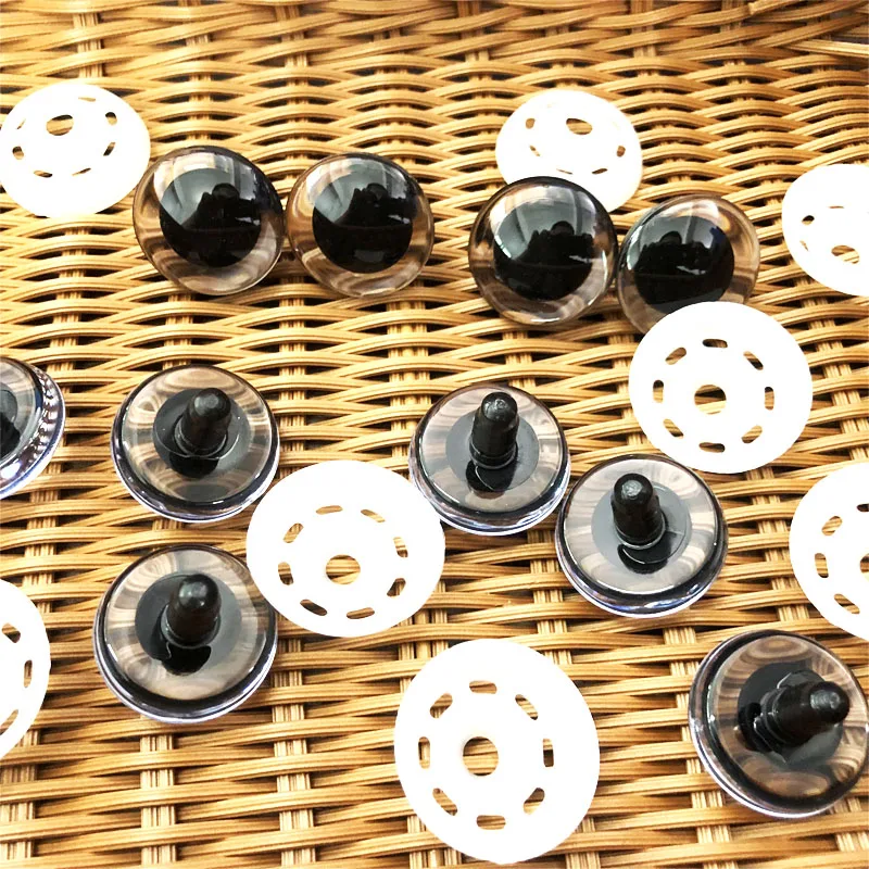 10/20/40pcs 9/10/12/14/16/18/20/24/30mm 3D Clear toy safety eyes doll eyes eyes with hard washer-size option Amigurumi