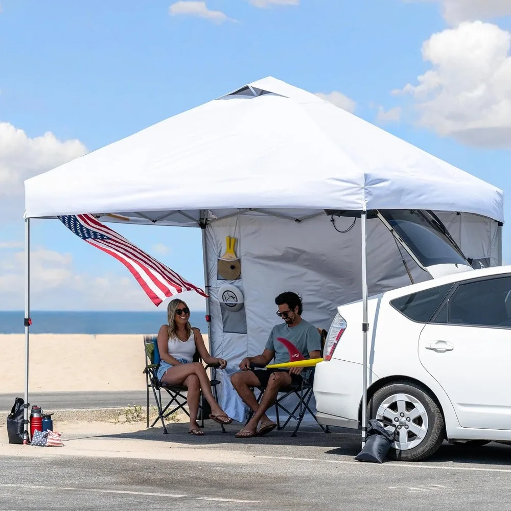 

10x10 Canopy Tent Pop Up Canopy Outdoor Shade with Pockets Sidewall,with One Person Set Up Center Lock,Canopy Tent