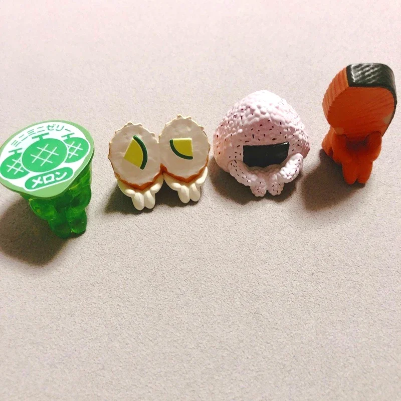Origineel capsulespeelgoed kawaii Machiboke bento case deel 3. Rode shiso rijstbal Wiener Ch soi Rolls Jelly zitfiguren gasha