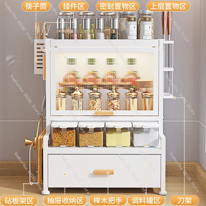 Oil, salt, sauce and vinegar storage rack | Kitchen seasoning rack
