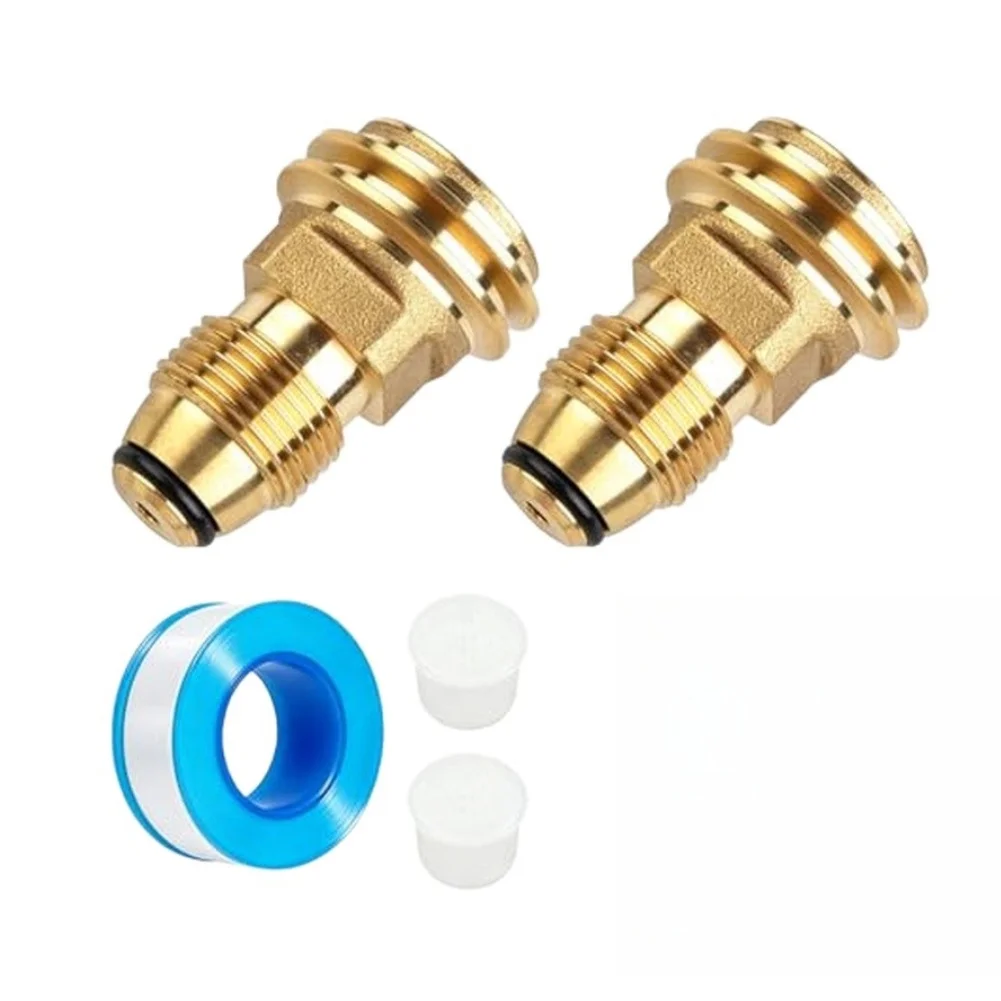Grill Hose Connector Propane Tank Converter For Chilly Nights High-grade Brass Alloy Oversized Hand Wheel Tool-free Installation