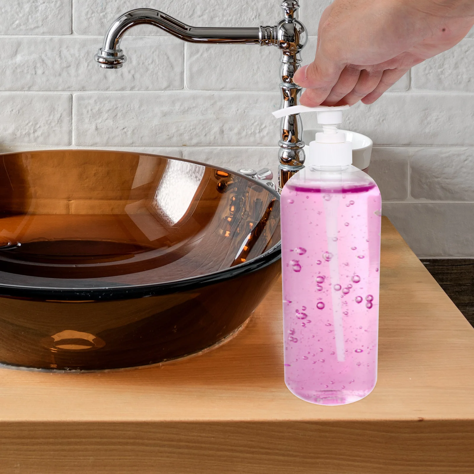 

2 Pcs Squeeze Bottle Clear Pump Bottles Container for Body Wash Hand Soap Dispenser Lotion with Shampoo Plastic Liquid
