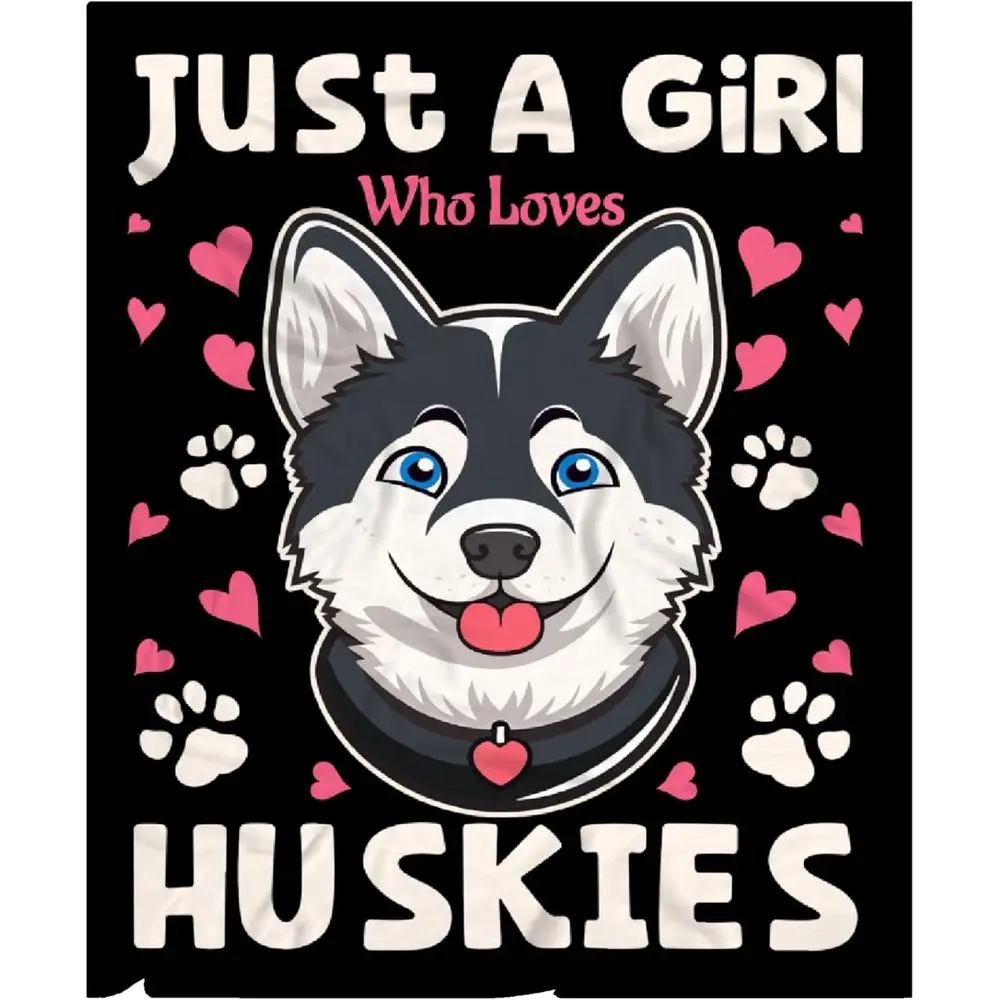 

Уютный плед для любителей хаски 90x120 см - идеально подходит для дивана, кровати или семейных встреч