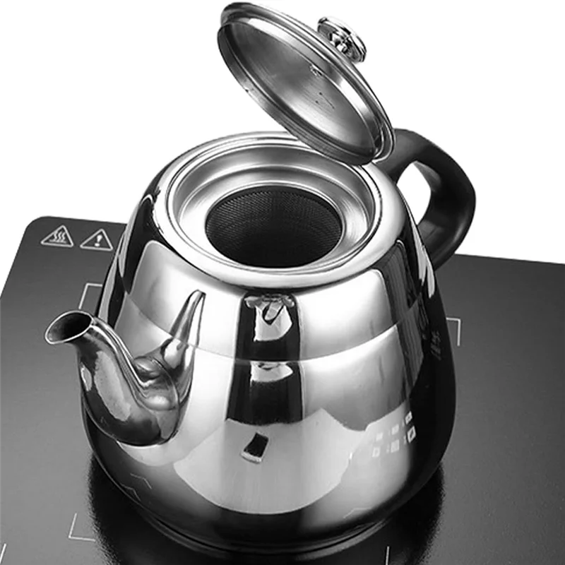 ELEG-Stainless Steel Teapot With Infuser, Teapot With Infuser 1.5L High Capacity Kettle, For Boiling Hot Water, Stovetop