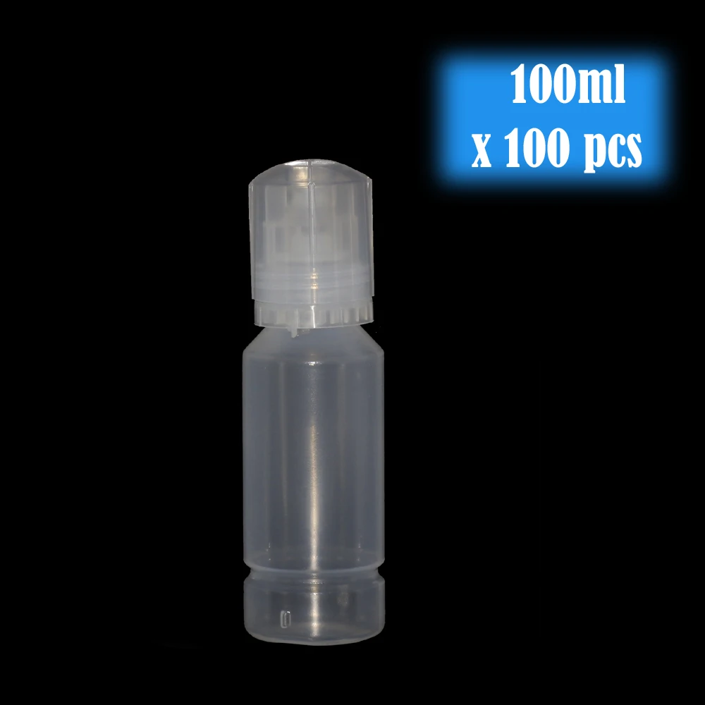 100 pcs 100ml For Ecotank Bottle 008 011 012 057 112 110 115 108 Ink Bottle Empty L15150 15160 L8160 L8180 L8050 L18050 Printer