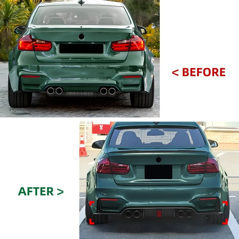 3 PCS For BMW M3 M4 F80 F81 F82 F83 2014-2019 Car Rear Bumper Rear Lip Spoiler Splitter Diffuser Body Kits Tuning Accessories