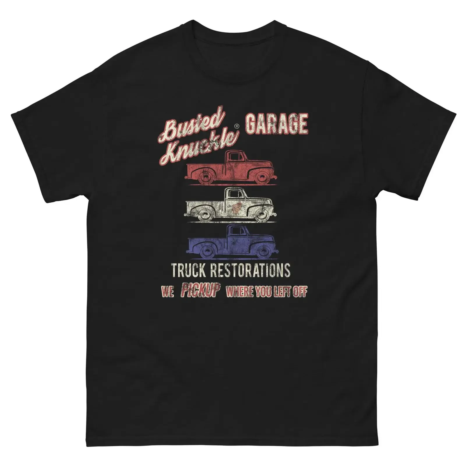 Carguy T Shirt by The Busted Knuckle Garage Vintage Pickup Truck vintage Washed fashion Breathable Casual homme Stylish