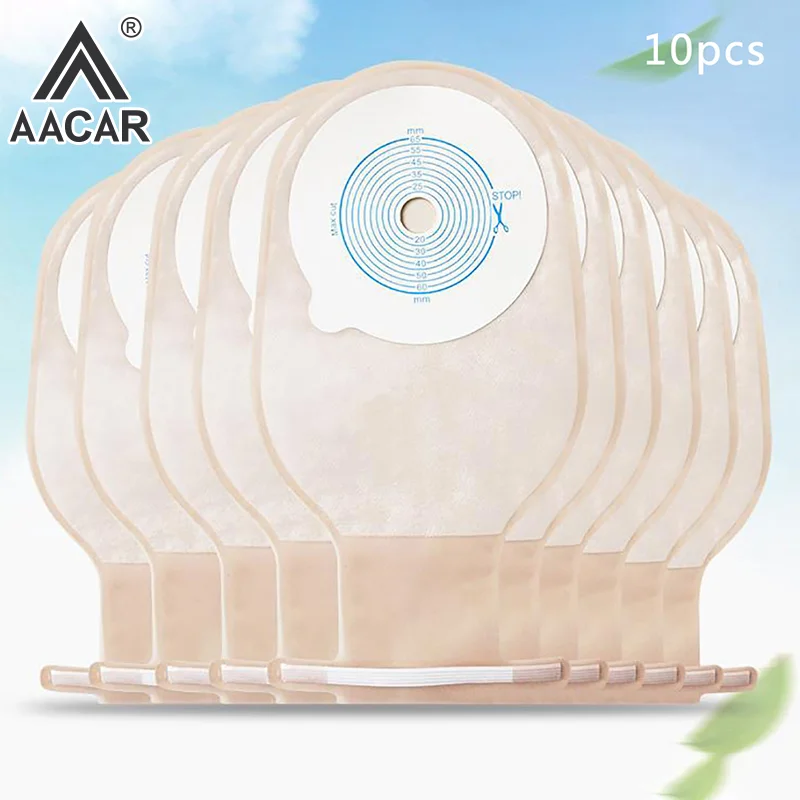 10 PCS Colostomy Bags Stoma Pouch Bags One-piece Open Ostomy Bags With Clips Translucent Colostomy Bag Stoma Care