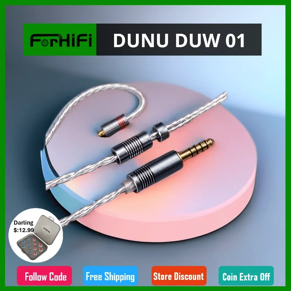 

DUNU DUW 01 Earphone Cable High-Purity Silver-plated oxygen free copper (OFC) Litz wires 2-Pin (0.78 mm) or MMCX connection/