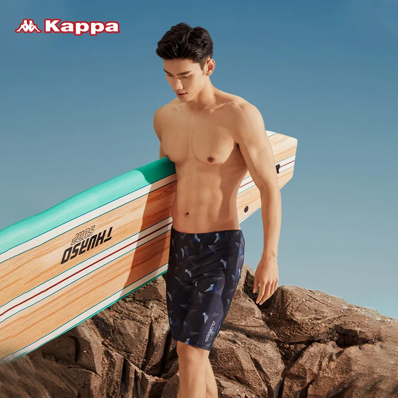 Kappa Men Athletic WaterProof Professional Swim Trunks Beach Lycra Quick Dry UV Protection Running Surfing Gym Tights Shorts