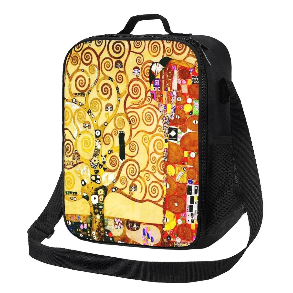 

Gustav Klimt The Tree Of Life Portable Lunch Box Art Nouveau Symbolism Thermal Cooler Food Insulated Lunch Bag Office Work