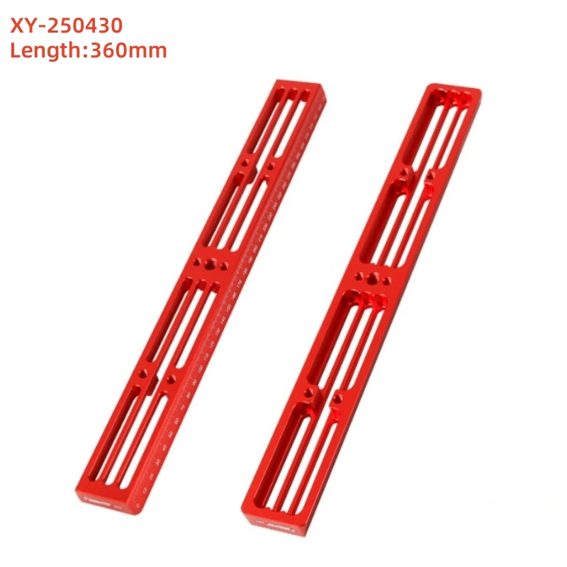 Angeleyes 360mm comprimento 360x6.5mm placa de cauda de andorinha em forma de barra pode através de parafusos m6 1/4 polegadas cor preta e vermelha