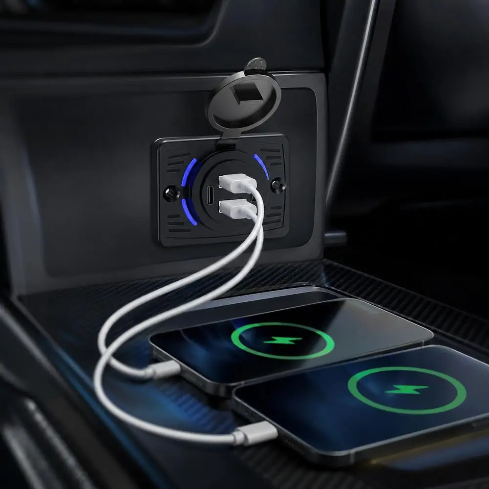 Dual USB Port Car Charger 5V3.1A PD Port Bus Modification 12V-24V High-Speed Charging Vehicle Adapter