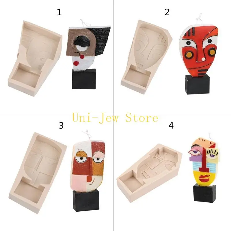 قالب سيليكون للوجه الفني سعة 40 جيجابايت يمكنك صنعه بنفسك قالب صابون شمعة إكسبريس لقوالب الراتنج المصنوعة يدويًا للعلاج العطري