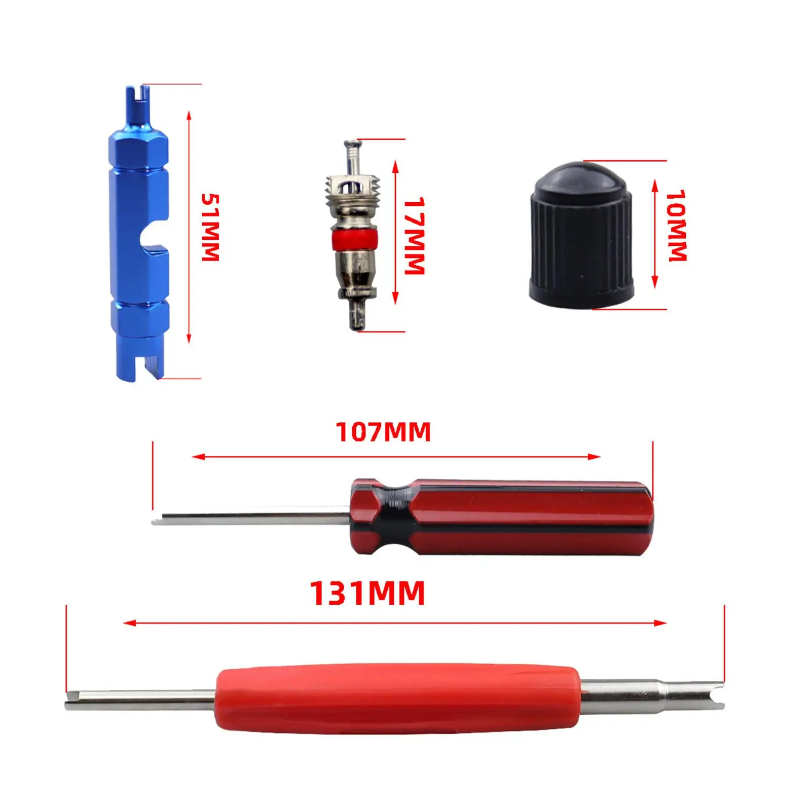 Ferramenta de remoção de haste de válvula, chave de núcleo de válvula, acessórios de carro, tampas de haste de válvula, reparo de válvula de pneu para bicicleta, caminhão, carro