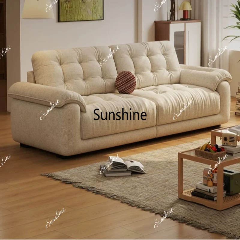 Cream style fabric, living room, modern simple small apartment, cloud sofa can be disassembled and washed