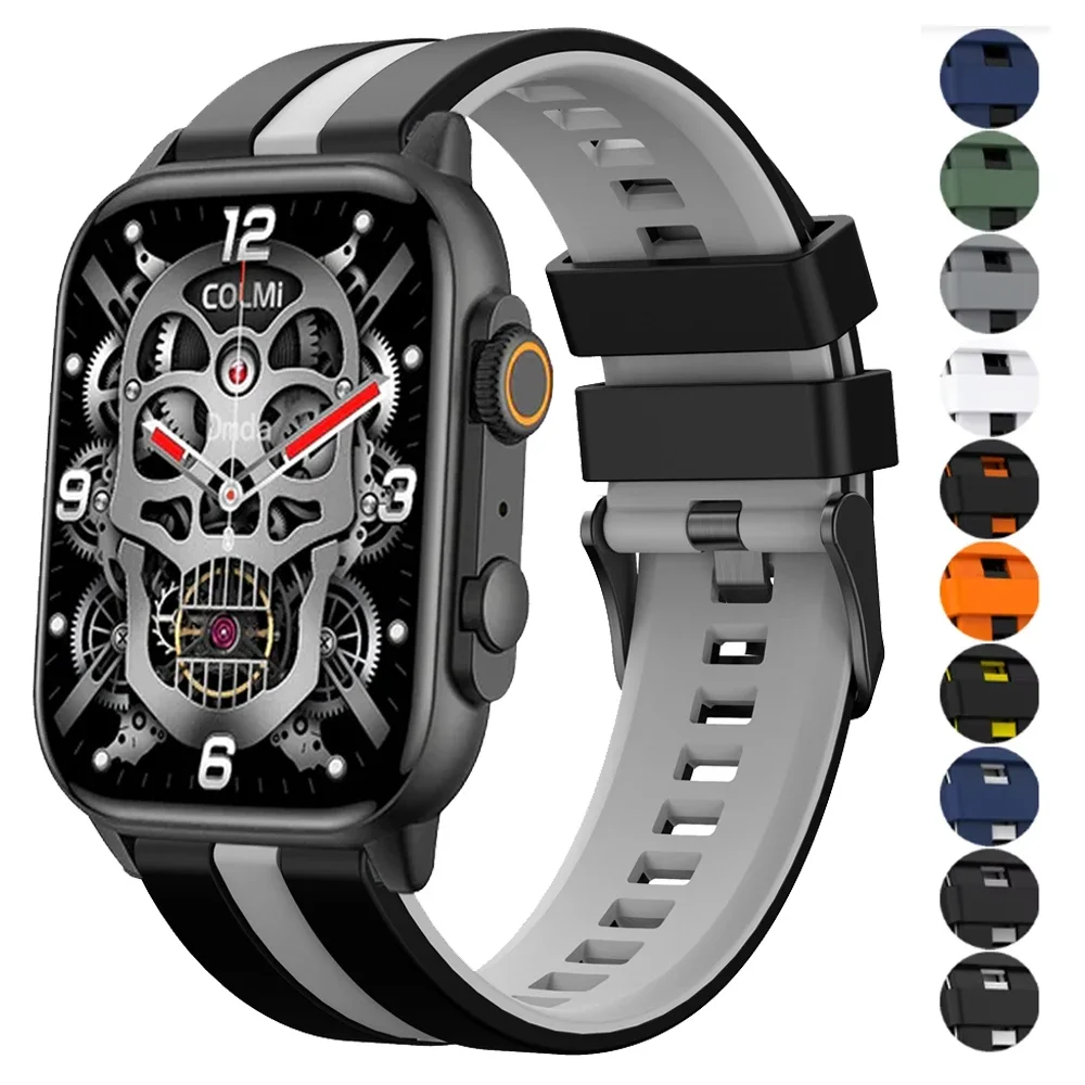 20mm 22mm WatchStrap for COLMI C81 P71 P73 P68 M42 Strap Sport Silicone Bracelet for COLMI P68 P60 P28 Plus I31 Band Accessories