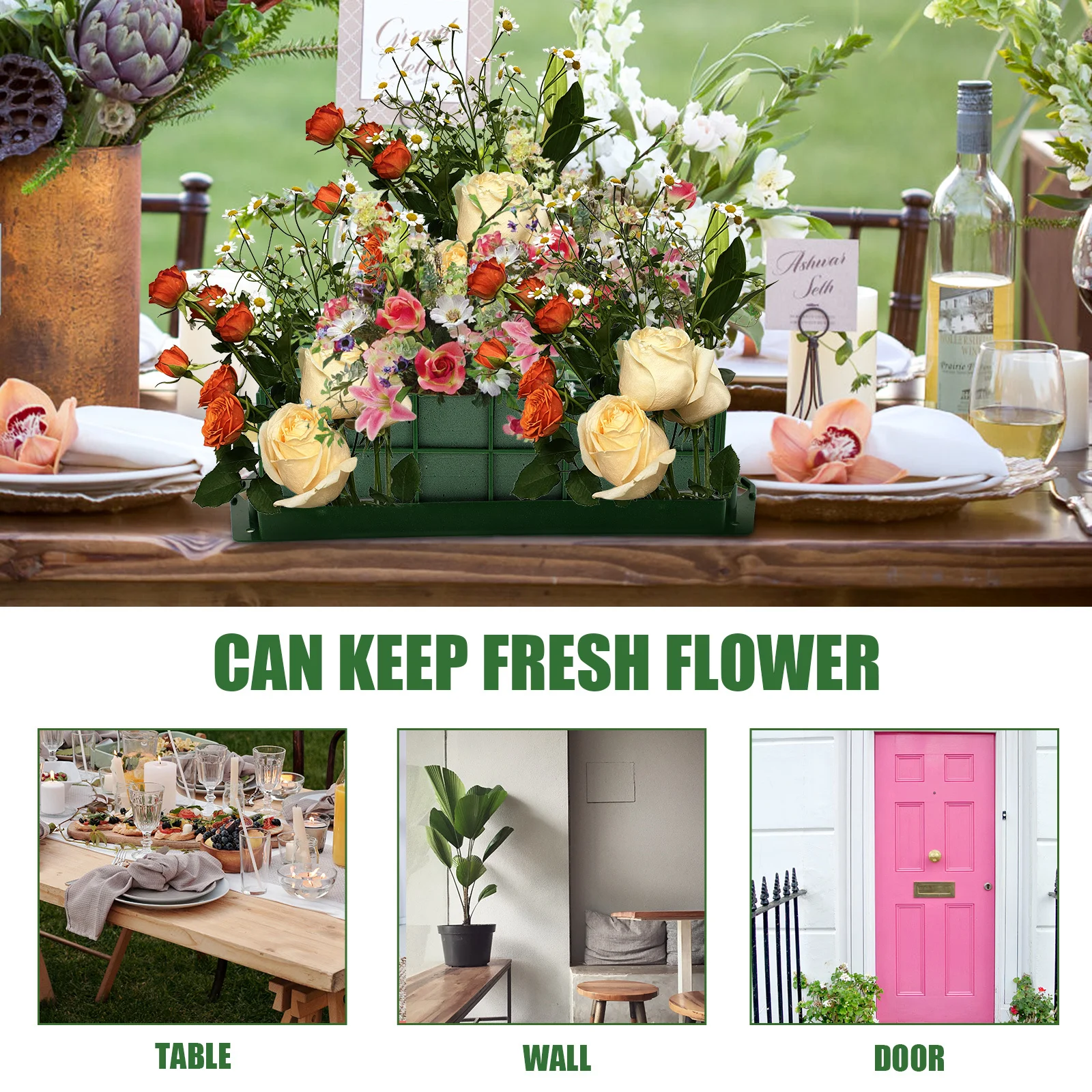 

2Pcs Floral Foam Cage Flower Holder Fast Strong Floral Foam Blocks for Wedding Birthday Prom Ball Decorations Flower Arrangement