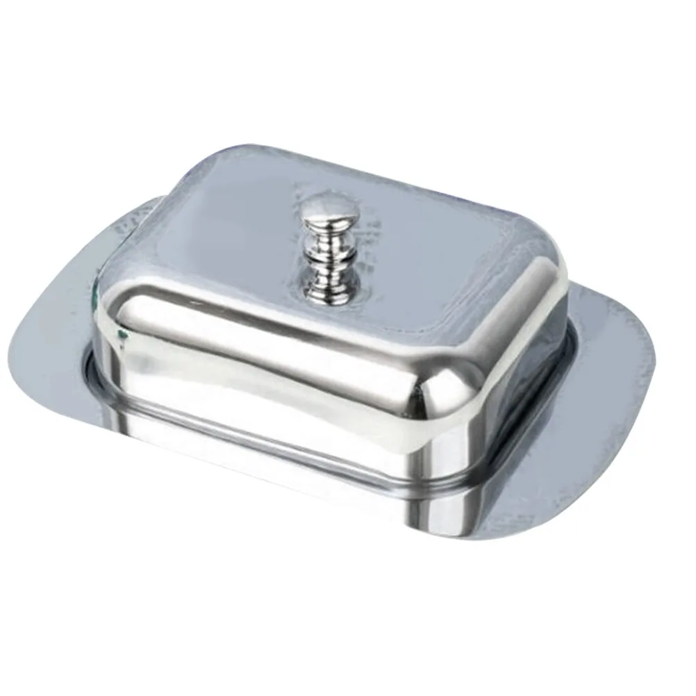 

Stainless Steel Butter Tray Elegant Dustproof Mothproof Easy Clean Kitchen Restaurant Storage Airtight Food Fresh