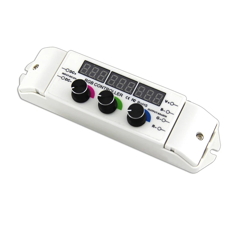 New Led RGB RGBW Strip Controller 5A*4CH 20A Output Multi Function Light Display Rotary Knob 5050 3528 Strip Controller