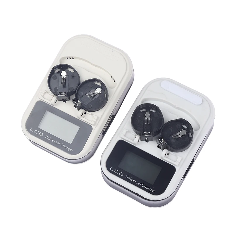 1pc 3.7V LCD EU Plug Button Battery Charger Recharging For CR2032 Indicator Intelligent 2-Slot US Plug Battery Charger