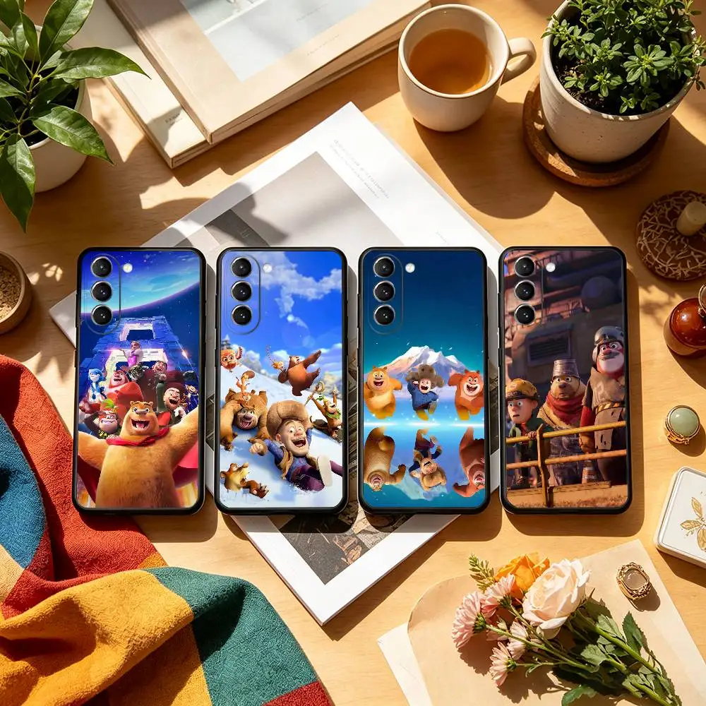 Cartoon Boonie Bears  Phone Case For Samsung S26,S25,S24,S23,S22,S21,S30,Ultra,Plus,Fe,Lite,Note,10,Black Cover