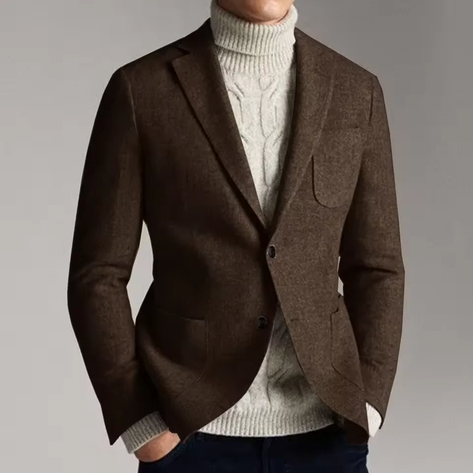 

Men's Wool Suit Jacket Single Breasted Elegant Business Blazer Slim Fit Comfortable Stylish Casual Formal Coat Mens Tweed Jacket