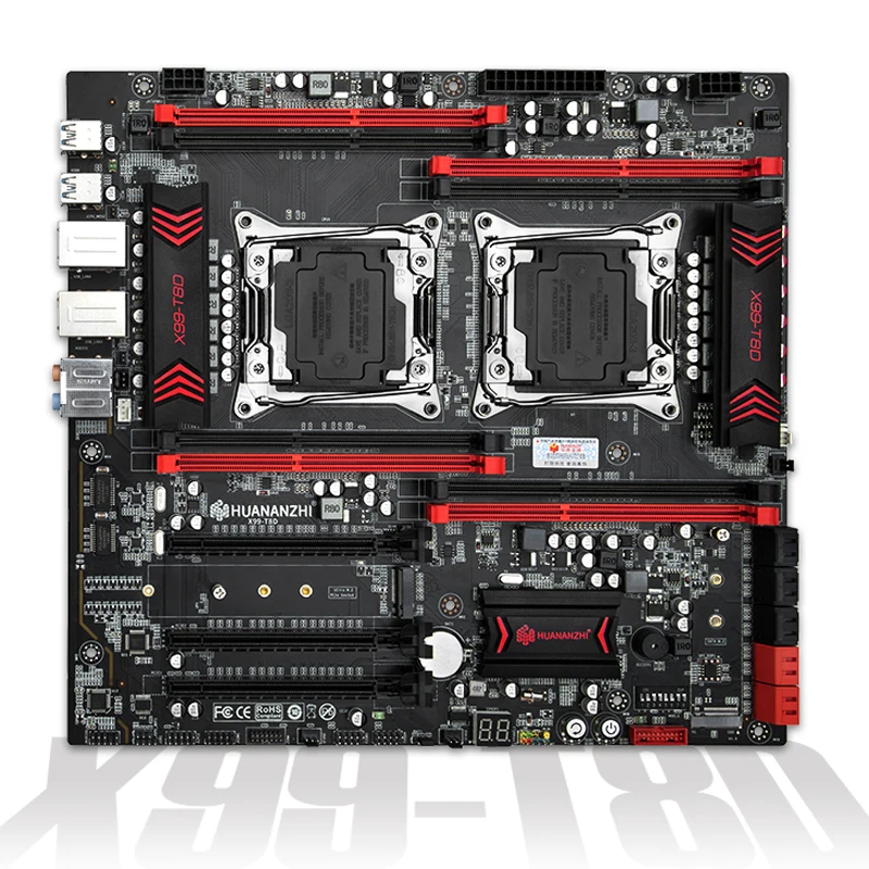 مجموعة اللوحة الأم X99 T8D المزدوجة لوحدة المعالجة المركزية مع E5 V3 V4 DDR3 Max 256GB 1866MHz تدعم M.2 NVME NGFF USB3.0 Server X99 مجموعة اللوحة الرئيسية