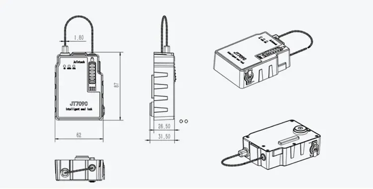 فتح عن بعد لقفل الختم الإلكتروني لحاوية نظام تحديد المواقع العالمي لأمن الحاويات #3