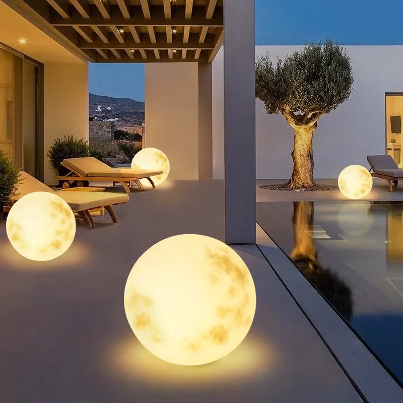 

Moon Lamp Outdoor Waterproof Garden Lamp Solar Lawn Moon Landscaping Atmosphere Round Ball Lamp Cross-border Special