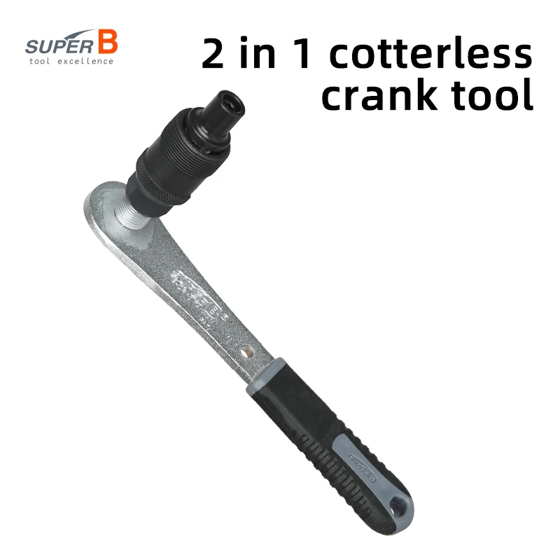 Super B 2 In 1 Bicycle Crank Wheel Extractor Bottom Bracket Remover Wrench With Handle MTB Bike Square Spline Crank Removal Tool