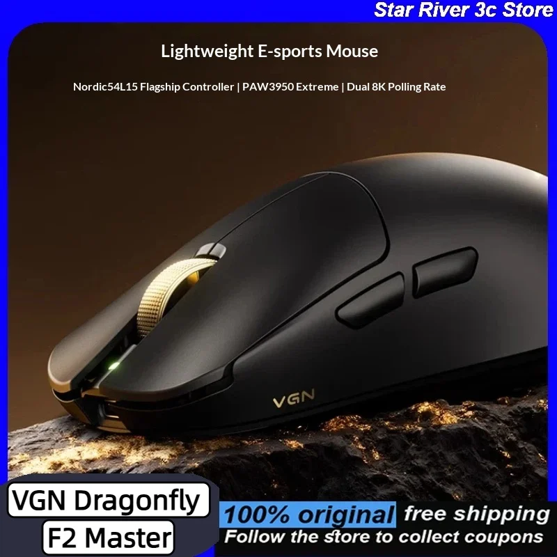 

VGN Dragonfly F2 Master Edition Bluetooth Wireless Mouse PAW3950 Extreme 800mAh Battery 42000DPI 750IPS 8KHz FPS Gaming Mouse PC