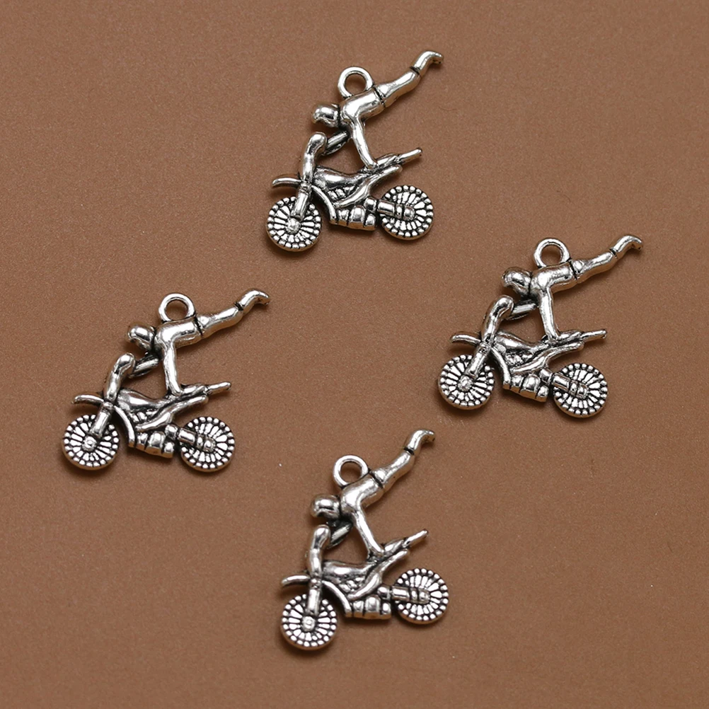 

20 Pcs Motorcycle Pendant Jewelry Alloy Charm DIY Charms Silver Making Pendants