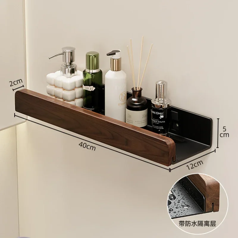 Walnut bathroom toilet shelf no punch toilet sink restroom wall storage towel racks