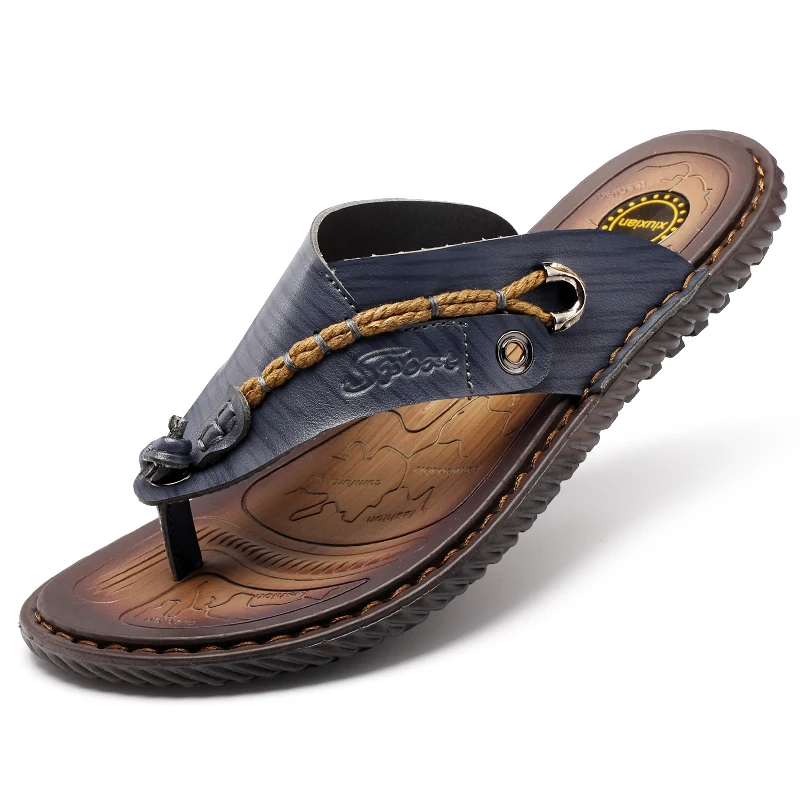 Men Handmade Braided Rope Flip-flops Mixed Colors Low Gang Summer Casual Outdoor Breathable Beach Shoes Non-slip Oxfords Slides
