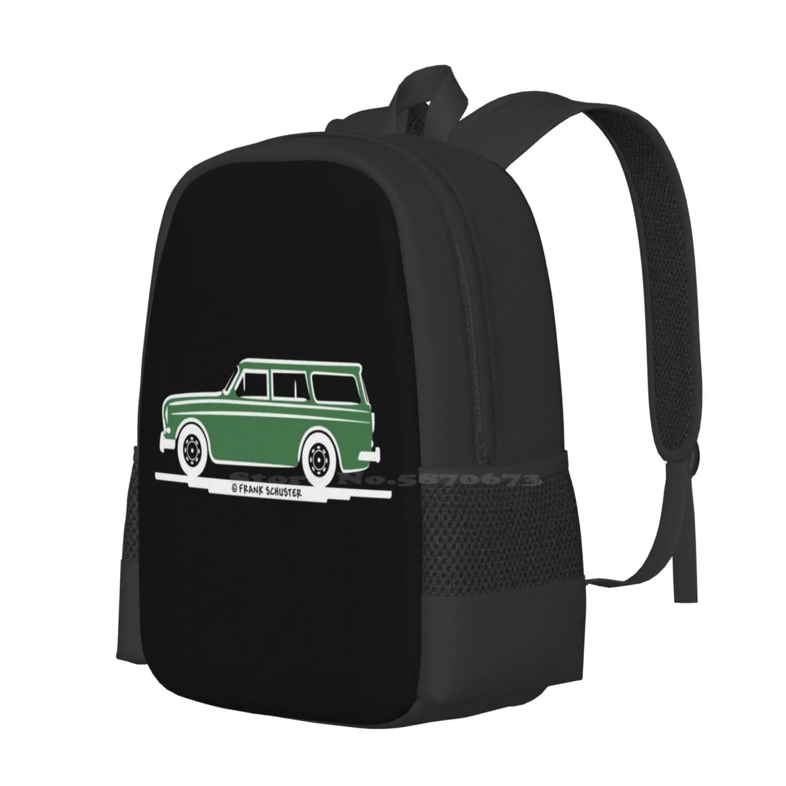 Station Wagon Kombi Green Eerkes For Black Shirts Pattern Design Bagpack School Bags Classic P1800 1800s Frank Schuster 1961